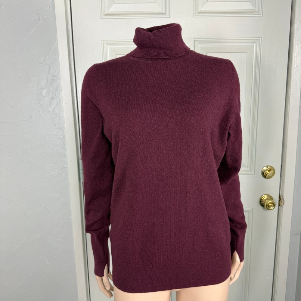 Nordstrom Women's Sweater M Cashmere Pullover L/S Turtleneck Career D3-8